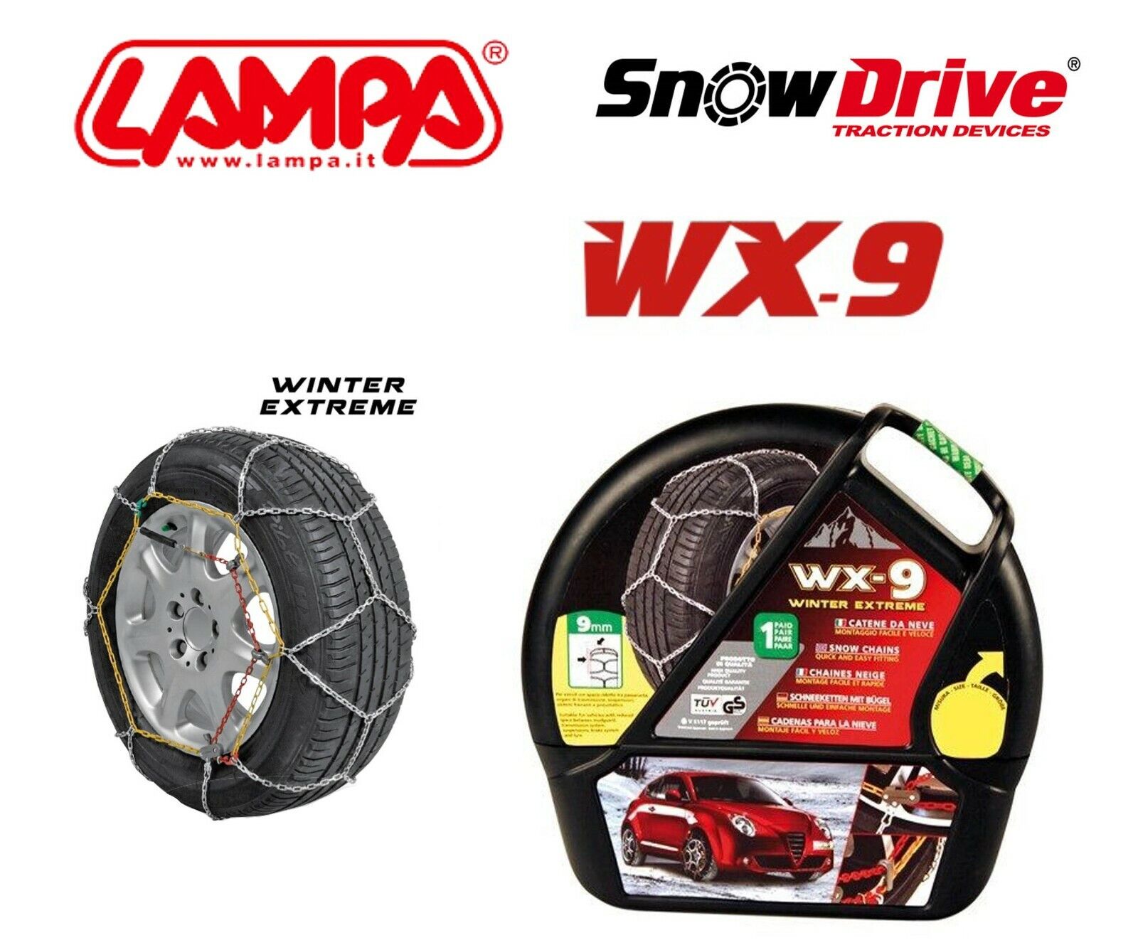 Catene neve a rombo 9mm Omologate ONORM V 5117 BMW Serie 3 E46 Gomma 205//55R16