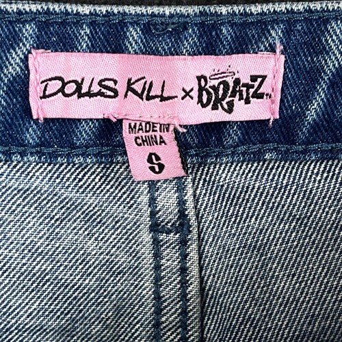 Dolls Kill x Bratz Girls Jeans Size S Blue Denim Rhinestone Embellished Zip Fly - Picture 10 of 17