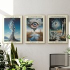 Set of 3 Salvador Dali Surrealism Wall Art Prints, Exhibition Retro Poster