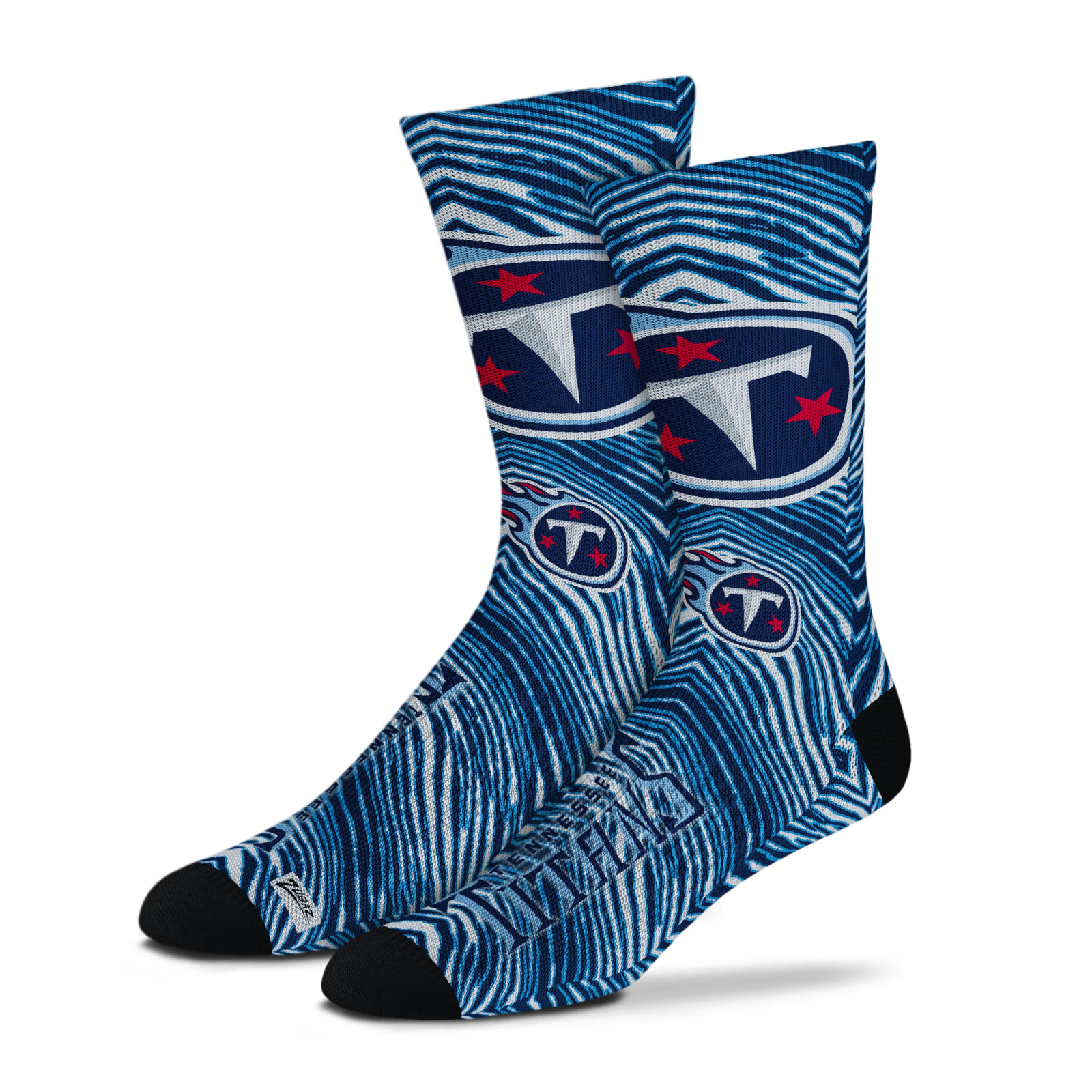 Носки Zubaz By для босых ног NFL Adults унисекс Tennessee Titans с зубифицированными носками