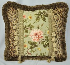 New Ralph Lauren Yorkshire Floral  Venetian Leopard Fabric Custom Pillow 18x18