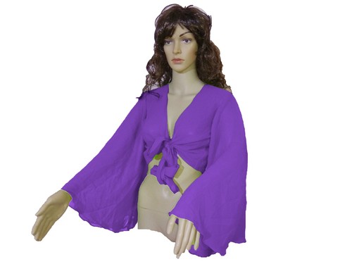 Casual Party V Neck Vintage Ruffle Crop Top Ruffle Wrap Top Tie Plus Size C10 - Picture 32 of 67