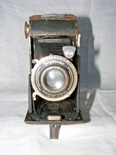 Antico Voigtlander Compur Rapido Soffietto Fotocamera Braunschweig Pieghevole Antico Voigtlander Compur Rapido Soffietto Fotocamera Braunschweig Pieghevole