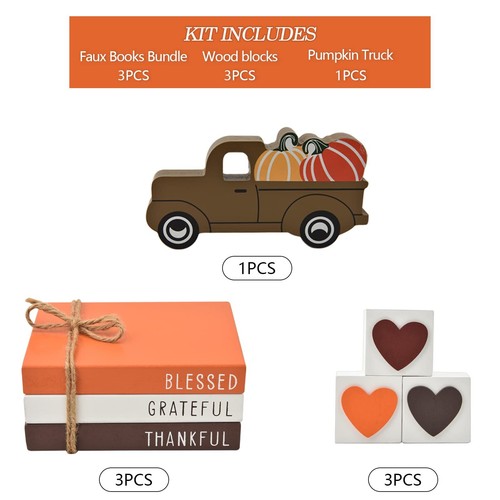 Thanksgiving Tiered Tray Decor - Fall Decorations for Home - 3 Double Sided F... - Picture 7 of 7