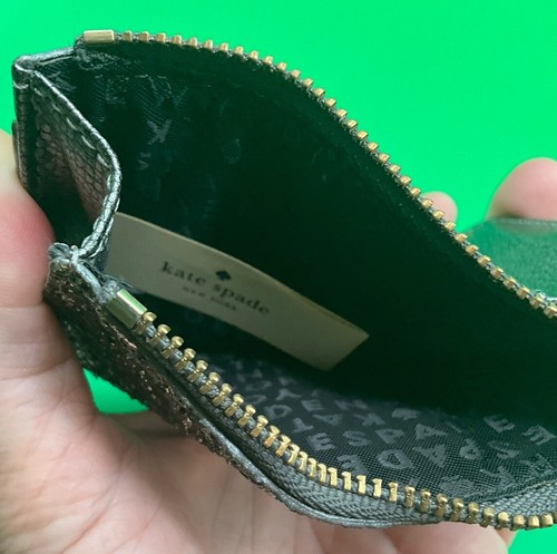 A Very Rare HTF NWT Kate Spade Laurel Way Glitter ID Small Zip Wallet - Picture 4 of 4