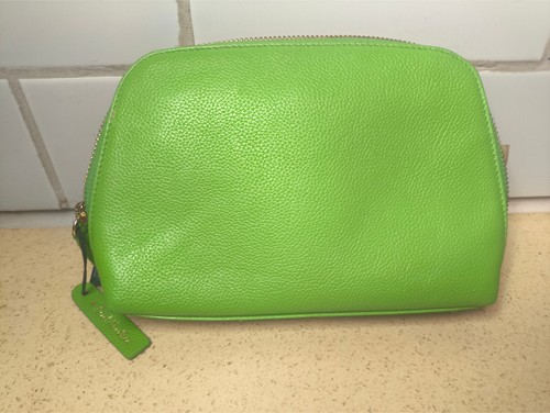 OSPREY OF LONDON- REAL LEATHER-LARGE-MAKE UP / BAG ANNEMONE GREENRRP £79-NEW ! - Picture 7 of 8