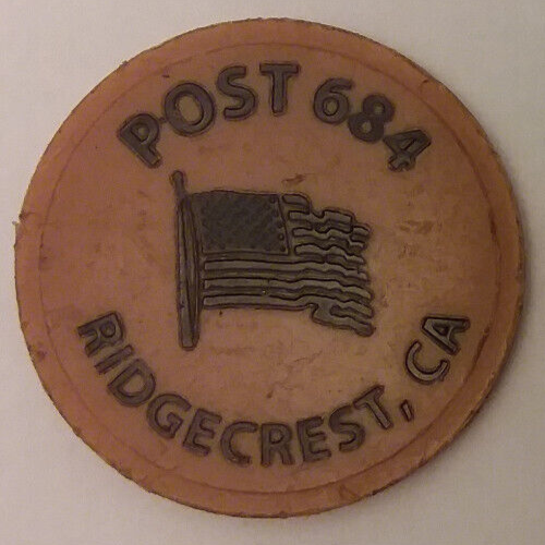 American Legion Post 684 Ridgecrest, CA Kunststoff Getränk Handelsmedaille 32 mm