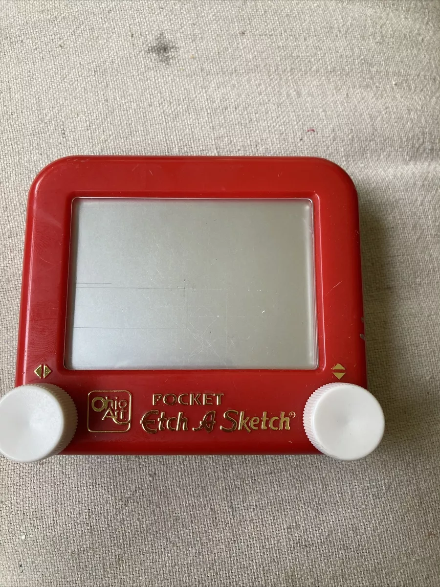 Vintage Red Pocket Etch-A-Sketch Mini Travel Size Ohio Art