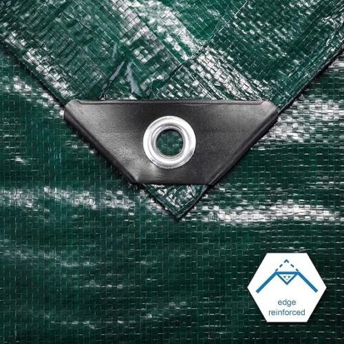 CARTMAN Finished Size 20x30 Feet Waterproof Green Poly Tarp 8 Mil Thick - Picture 4 of 5