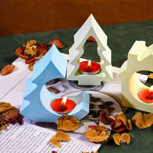 House/Tree Shape Resin Craft Molds Easy to Clean Silicone Candlestick Mold - Picture 4 of 11