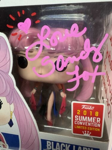Funko Pop! Sailor Moon Black Lady #368 2018 SDCC Firmado Doble Cotización ¡Sandy Fox! - Imagen 2 de 13
