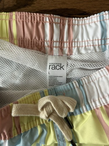 Nordstrom Rack Men’s Swim Trunks Striped Pattern Size Large NWOT - Picture 4 of 6