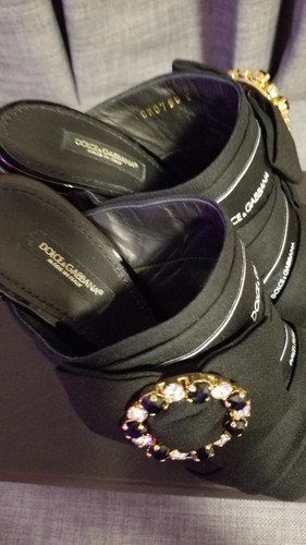 Authentic DOLCE & GABBANA Black & White Logo Slip On Sandals Size 37.5 NIBOX - Picture 4 of 19