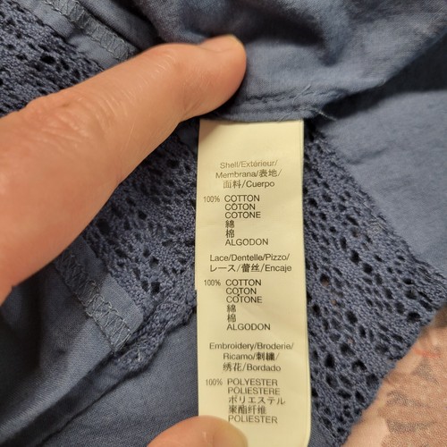Blusa de Verano Gap Pequeña Azul Cuello Redondo Ligera Bordada Manga Corta - Imagen 10 de 11