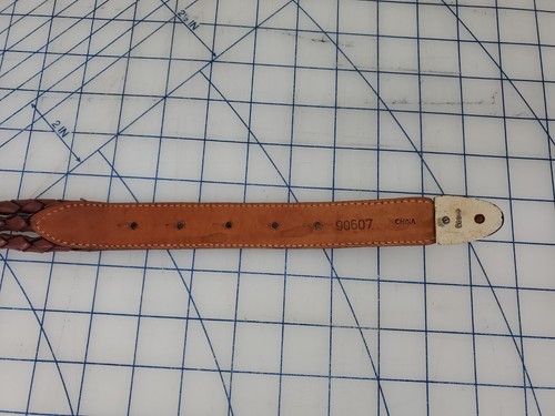 BRIGHTON S 90607 vintage años 90 tres hilos cuero trenzado con cinturón de metal 33" - Imagen 7 de 9