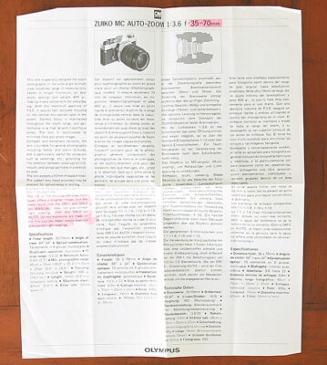 オリンパス　 O.product OLUMPUS OM-2 INSTRUCTIONS AT A GLANCE/126746 | eBay