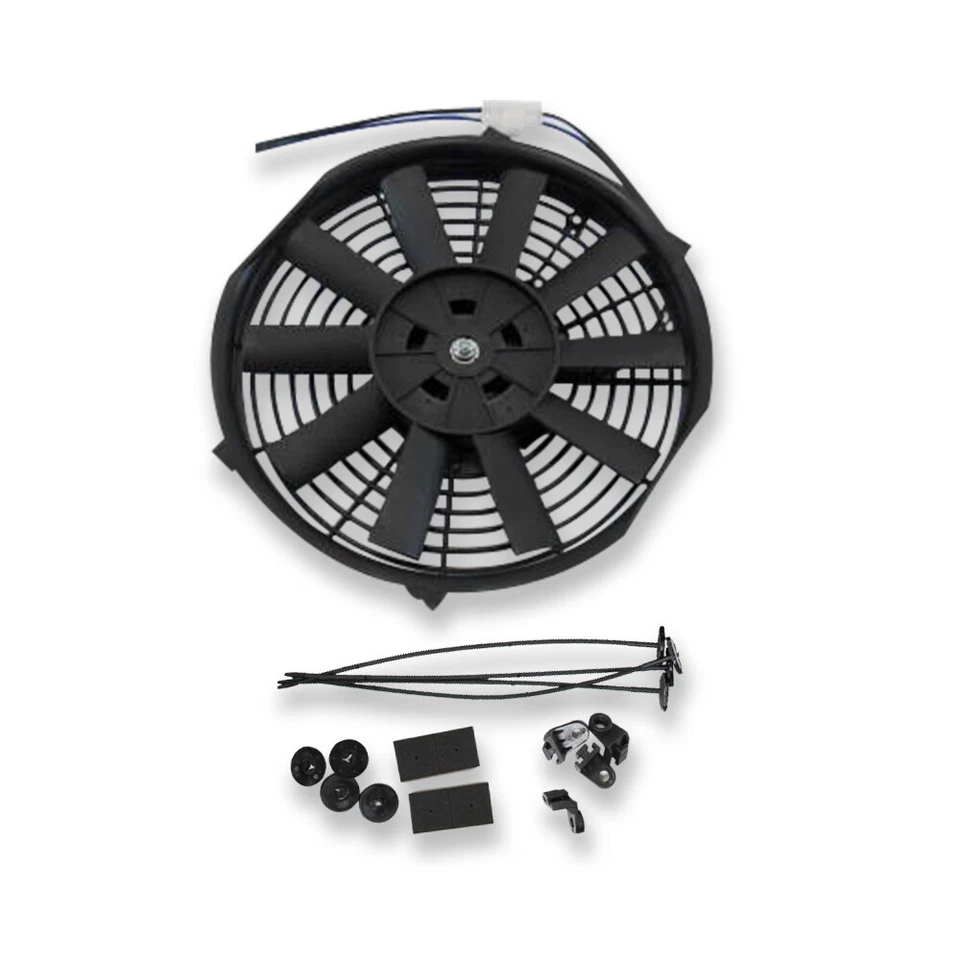 Универсальный тонкий вентилятор 10 дюймов электрический радиатор охлаждения 12 В 1570 куб. футов/мин вентилятор - Изображение 2 из 3