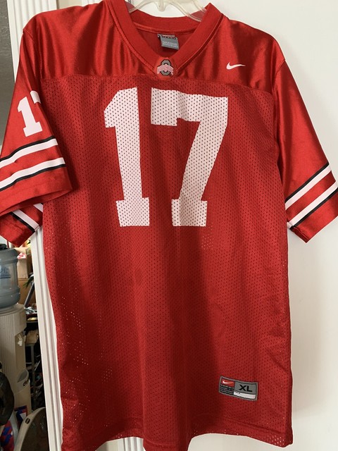 NIKE OHIO STATE OSU BUCKEYES RED FOOTBALL JERSEY #17 TEAM ...