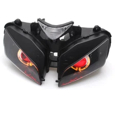 Front Headlight Assembly Amber Angel Eyes Red Devil For Honda CBR1000RR 04-2007
