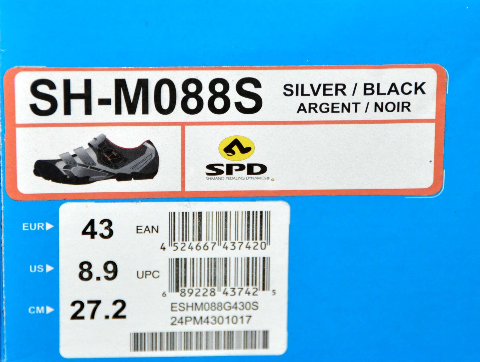 Bicicleta Shimano zapatos para pedal de clic clic clic SPD tamaño EUR 43 us 8.9 plata negro b3c2ed Bicicleta Shimano zapatos para pedal de clic clic clic SPD tamaño EUR 43 us 8.9 plata negro b3c2ed