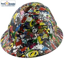 Sticker Bomb 5 Hydro Dipped Full Brim Style Hard Hat