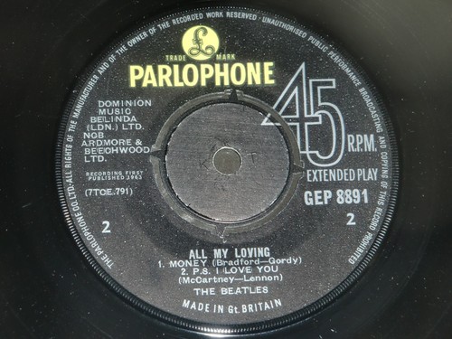 THE BEATLES. ALL MY LOVING. PARLOPHONE GEP 8891 (SUPER EP FROM 1963). - Picture 3 of 5