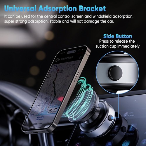 Upgraded 360° Adjustable Electric Vacuum Magnetic Suction Cup Phone Mount, Ha... - Picture 6 of 8
