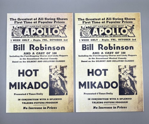 The Apollo Theater - BILL ROBINSON AND A CAST OF 100 & HOT MIKADO - Postcards - Picture 1 of 4