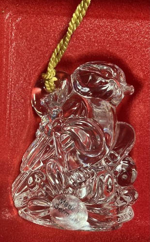 Gorham Lead Crystal Christmas Ornaments 3 Holiday Birds Gold Tassel Cord Germany - Picture 4 of 8