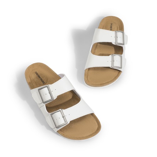 Women Slip On Slide Sandals Comfortable Cork Footbed Casual Flat Sandals - Picture 33 of 37