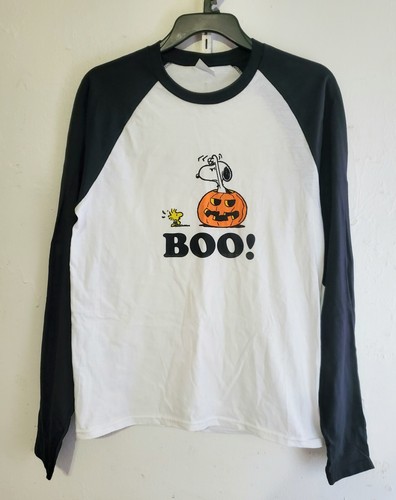 Peanuts Halloween Snoopy BOO! Hombre Talla Pequeña Blanco Negro - Imagen 1 de 5