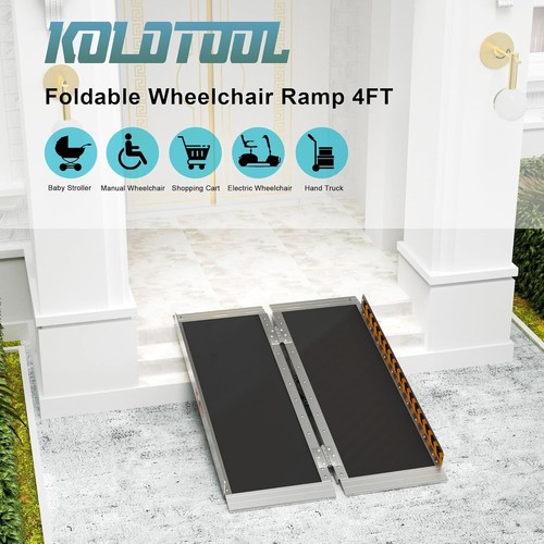 Ramp Aluminum Mobility Ramp Portable 3ft 800 lbs Folding Wheelchair - Picture 5 of 8
