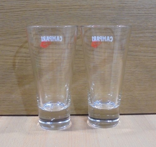 CAMPARI BITTER ADVERTISIGN SET OF TWO GLASSES - Picture 6 of 9