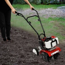 52CC 2Stroke Mini Tiller Cultivator Gas Powered Rototiller Garden Farm Tiller US