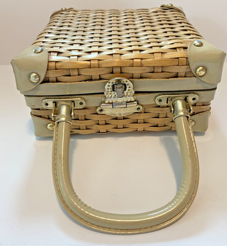Vtg 1950s Simon Wicker Vinyl Purse Handbag styled by Ernest Blum Hong Kong - Picture 12 of 12