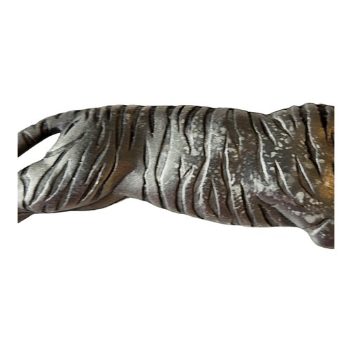 Vintage Estate Find JJ Jonette Jewelry Pewter Engraved Leaping Tiger Brooch Pin - Picture 5 of 10
