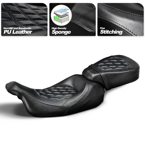 Driver & Passenger Seat For Harley Electra Glide Standard FLHT 2010-2022 - Picture 7 of 7