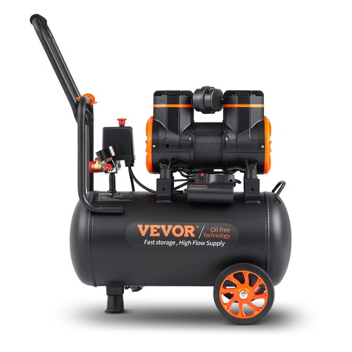VEVOR Compressore Aria Portatile Secco 1450W Serbatoio 24L 70dB Velocità 2800RPM - Foto 10 di 12