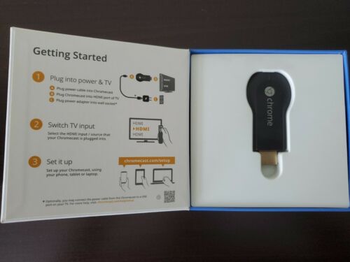Google H2G2-42 Chromecast 1st Gen HDMI Streamer Black Disney Amazon Netflix - Picture 2 of 2