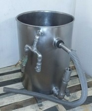 50 Gallon Stainless Steel Open Top Vertical Mix Tank In/Out Ports Connections