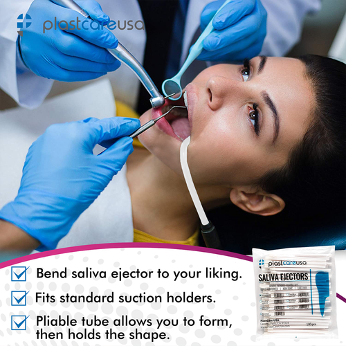 100 (1 Bag) Saliva Ejectors Ejector White Dental, Suction Tips, Disposable - Picture 4 of 7