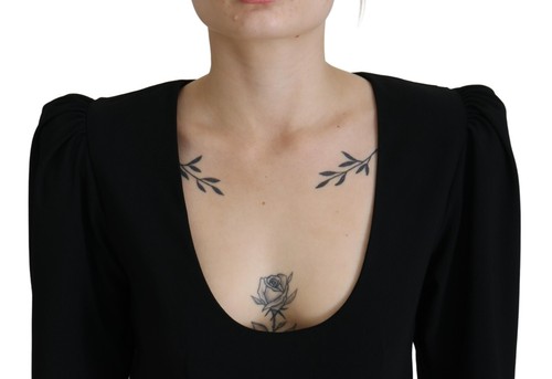 Vestido DSQUARED2 Negro Poliéster Mangas Largas Bodycon Funda IT38/US4/XS 1070usd - Imagen 4 de 8