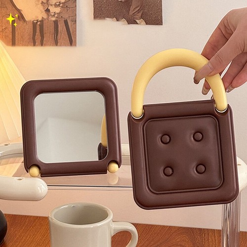 Chocolate Square Mirror Folding Makeup Mirror Portable Mini Mirror - Picture 9 of 12
