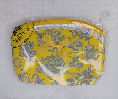 Small Yellow Zippered Purse Crossbody Cord Bag NaRaYa - Picture 5 of 15