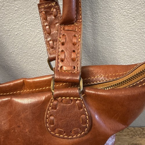 Noonday Brown Leather Vintage Distressed Style Shoulder Handbag Tote - Picture 4 of 16
