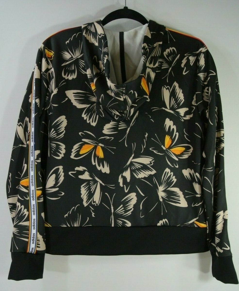 NEW Adidas Butterfly Zip Hoodie in Black/Multi-Size L #NA165