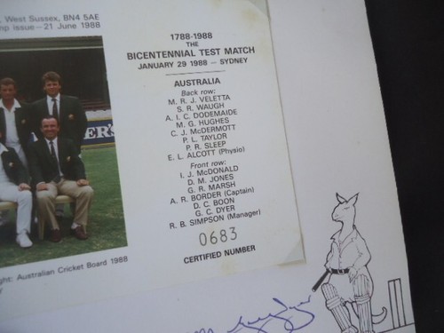 AUSTRALIAN BICENTENARY STAMP ALBUM FDCS test match cricket signatures #683 - Bild 14 von 17