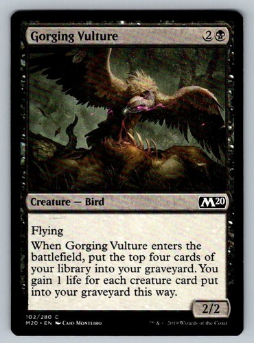 Gorging Vulture Magic The Gathering Core Set 2020 M20 MTG FREE SHIPPINHG ! - Picture 3 of 3