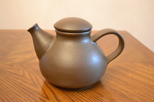 Vintage BAY Pottery Mid-Century Modern West Germany Stoneware Brown Teapot w/Lid - Picture 2 of 3