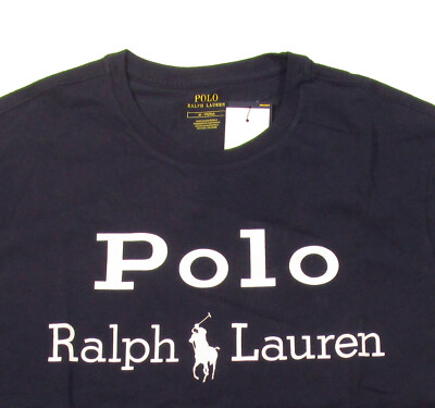 Polo Ralph Lauren Men's Aviator Navy Logo Print Crew-Neck